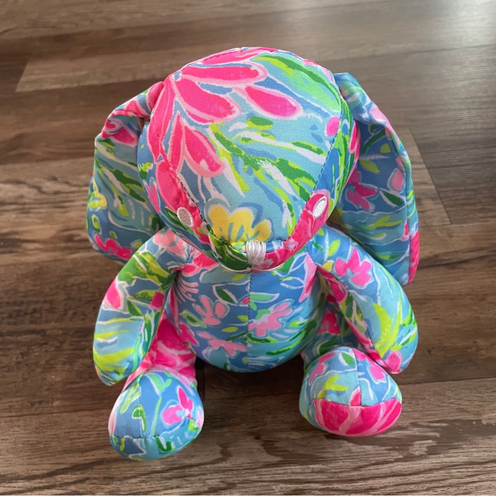 Lilly Pulitzer pink and blue iconic floral bunny rabbit new